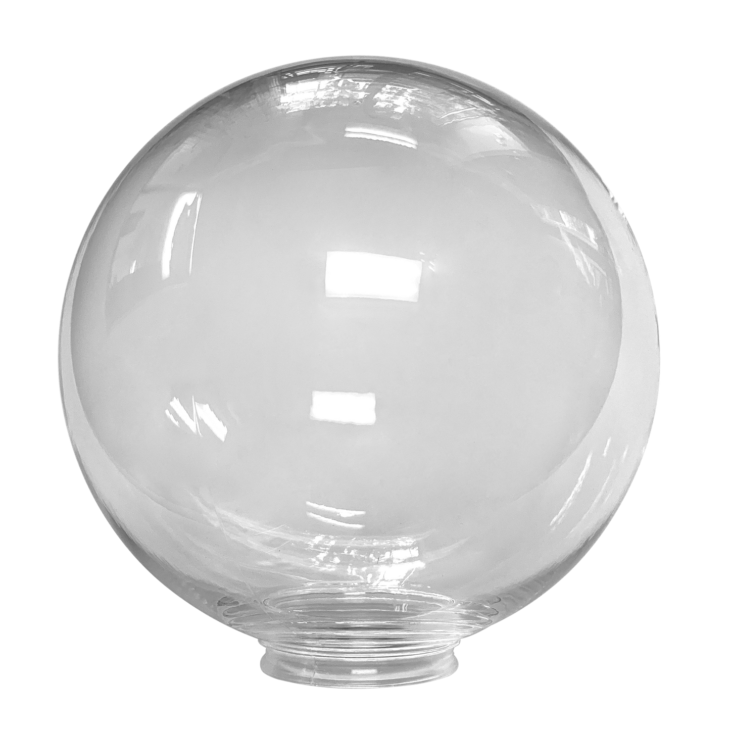 8", 10", 12" Diameter Diameter Clear Acrylic Globe with 4" Neck